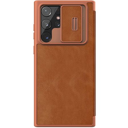 Genuine Nillkin Qin Series Leather Samsung Galaxy S22 Ultra Case Brown