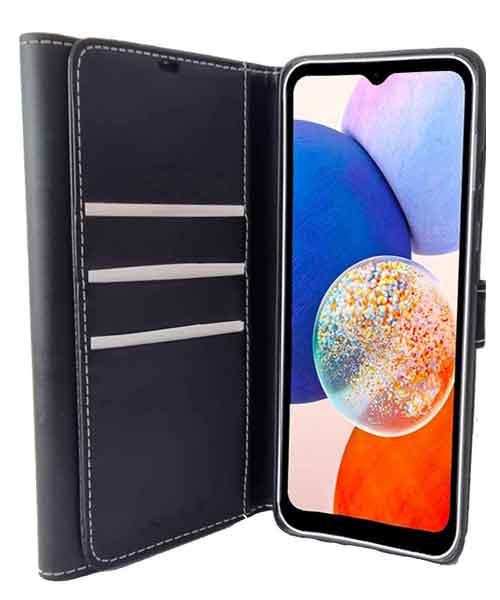 Smart Leather Wallet Stand Case For Samsung Galaxy A14 5G - Black
