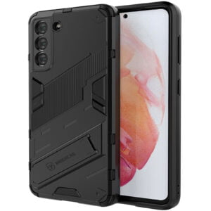 Armor Shell Magnetic Kickstand Case For Samsung Galaxy S22 Plus - Black