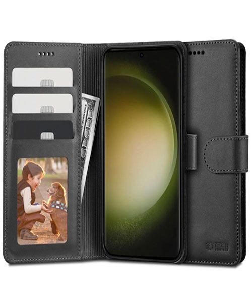 Tech-Protect Black Wallet Stand Case - For Samsung Galaxy S23 Ultra