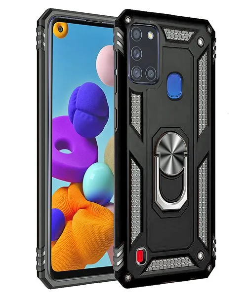 Ring Armor Case For Samsung Galaxy A21S Black