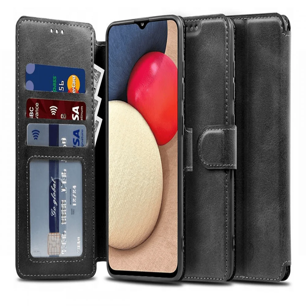 Samsung Galaxy A02s Tech-Protect Wallet Case - Black