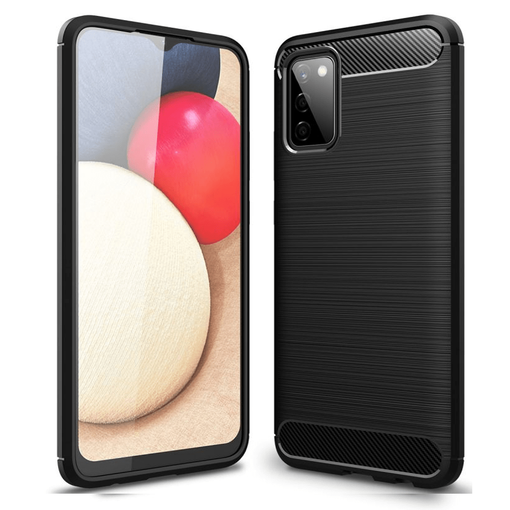 Samsung Galaxy A02s Tech-Protect Carbon Fiber Case - Black