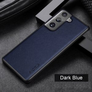 Aioria Samsung Galaxy S21 FE Leather Case Cover - Dark Blue