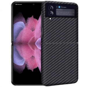 Genuine Carbon Fiber Samsung Galaxy Z Flip 3 5G Protective Case Cover - Black