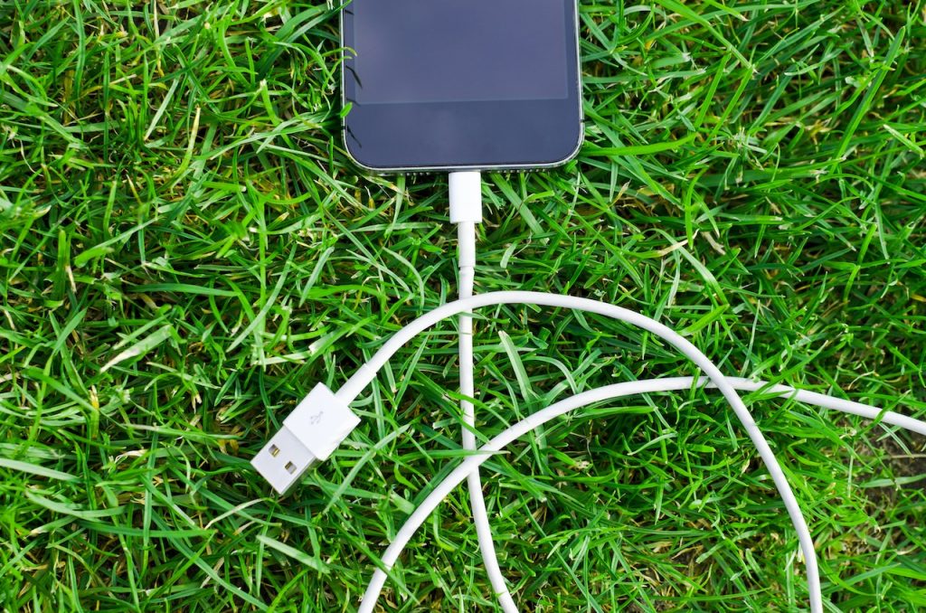 lightning cable plugged into iphone
