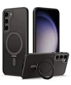 The Best Samsung S25 Cases including S25 Plus (Top 6) 10 GuardPro MagSafe Wireless Charger Black Stand Case - For Samsung S25 Plus