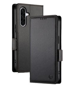 Black Magnetic Frosted Leather Flip Stand Case 