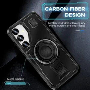 Carbon Fibre Heat Dissipation Gray Case and Screen Protector