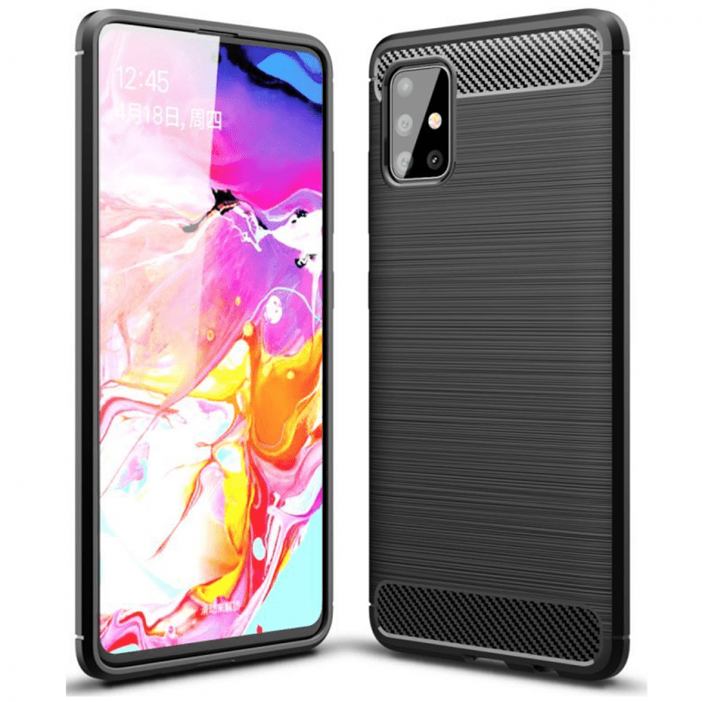 Samsung Galaxy M51 Tech-Protect Carbon Fiber Case - Black