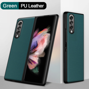 Samsung Galaxy Z Fold 3 5G PU Leather Back Cover Case - Green