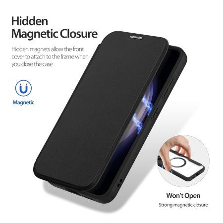 DuxDucis Skin X Pro Series Folio MagSafe Black Case - For Samsung Galaxy S24